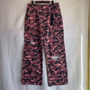 Rockstar Original Pink Camo Jahmani Wide Leg Cargo Jeans - Women's XL - NWT